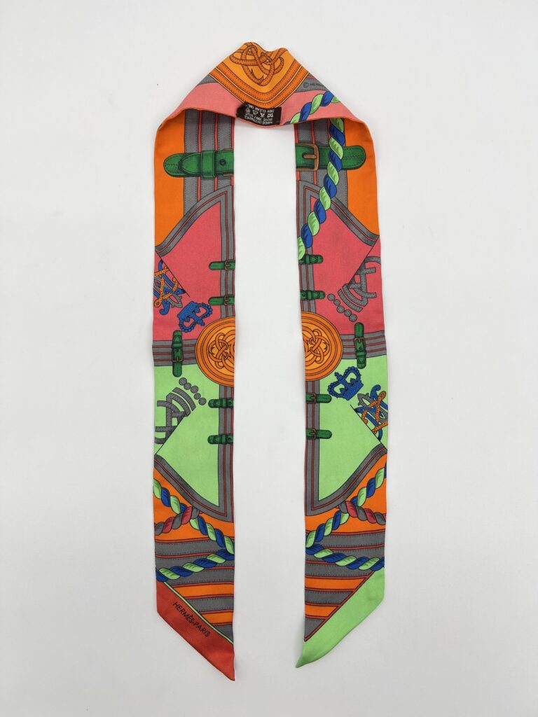 Hermes Twilly Grande Tenue Orange/Bleu/Gris