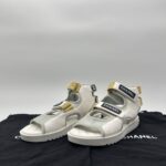 Chanel Gladiator Sandal White Light Grey