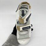 Chanel Gladiator Sandal White Light Grey