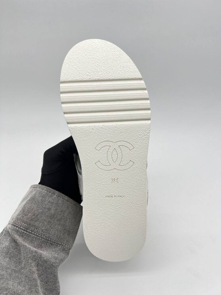 Chanel Gladiator Sandal White Light Grey