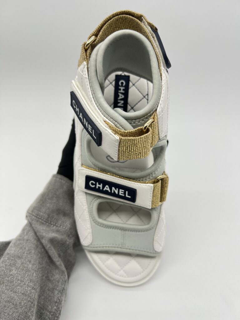 Chanel Gladiator Sandal White Light Grey