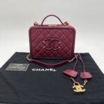Chanel Filigree Vanity Caviar Maroon GHW