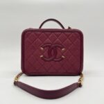 Chanel Filigree Vanity Caviar Maroon GHW