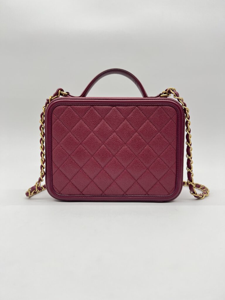 Chanel Filigree Vanity Caviar Maroon GHW