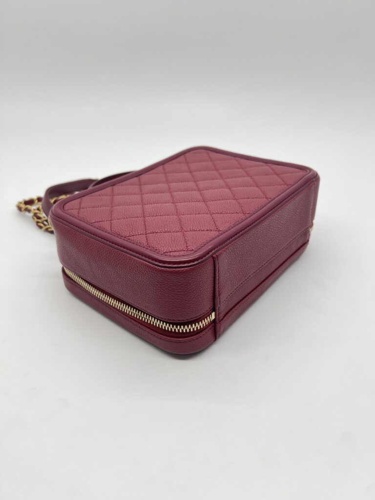 Chanel Filigree Vanity Caviar Maroon GHW