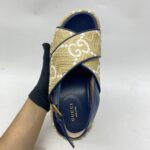 Gucci Platform Rattan Natural Navy GHW