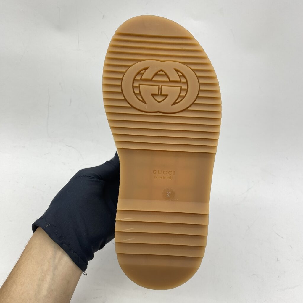 Gucci Platform Rattan Natural Navy GHW