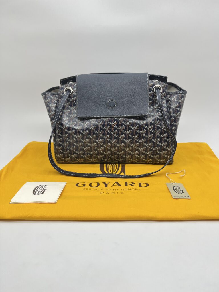 Goyard Rouette  Souple PM Goyardine Bleu Marine SHW