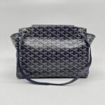 Goyard Rouette  Souple PM Goyardine Bleu Marine SHW