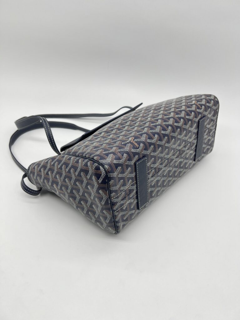 Goyard Rouette  Souple PM Goyardine Bleu Marine SHW