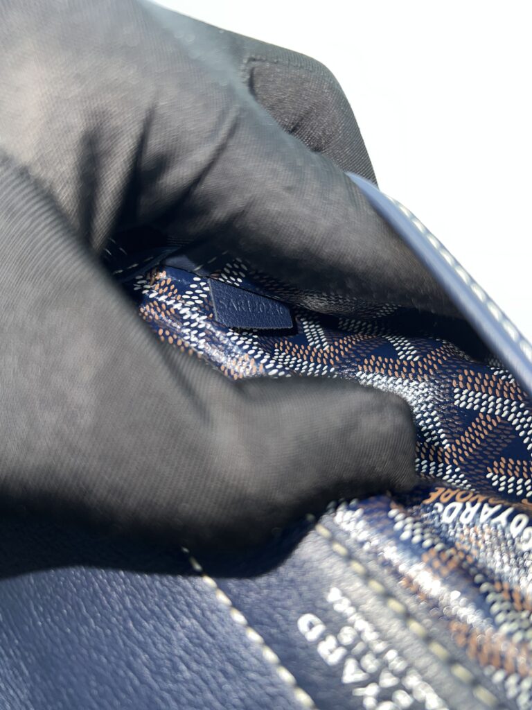 Goyard Rouette  Souple PM Goyardine Bleu Marine SHW