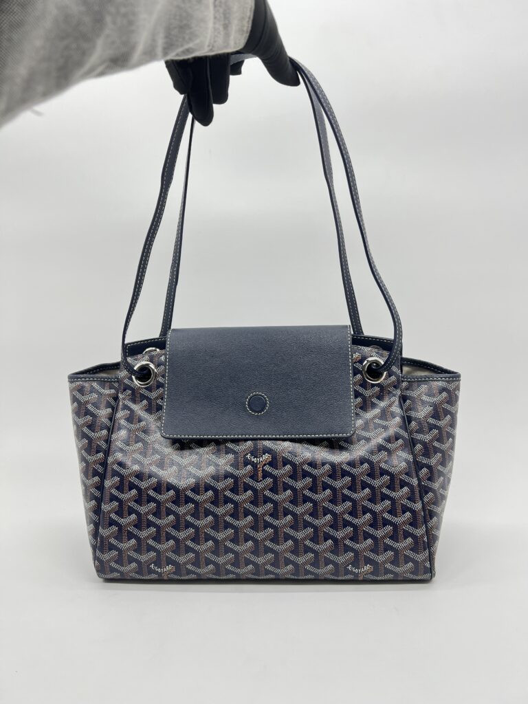 Goyard Rouette  Souple PM Goyardine Bleu Marine SHW