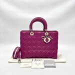 Dior Lady Dior Large Lambskin Fuchsia SHW