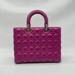 Dior Lady Dior Large Lambskin Fuchsia SHW