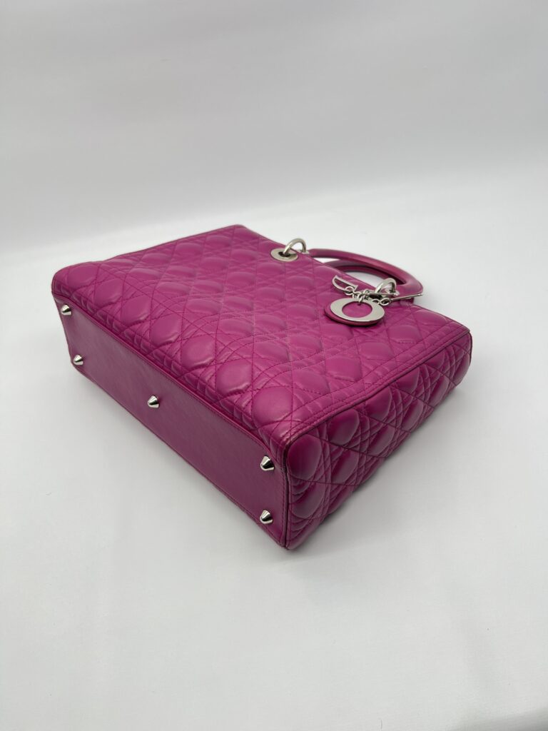 Dior Lady Dior Large Lambskin Fuchsia SHW