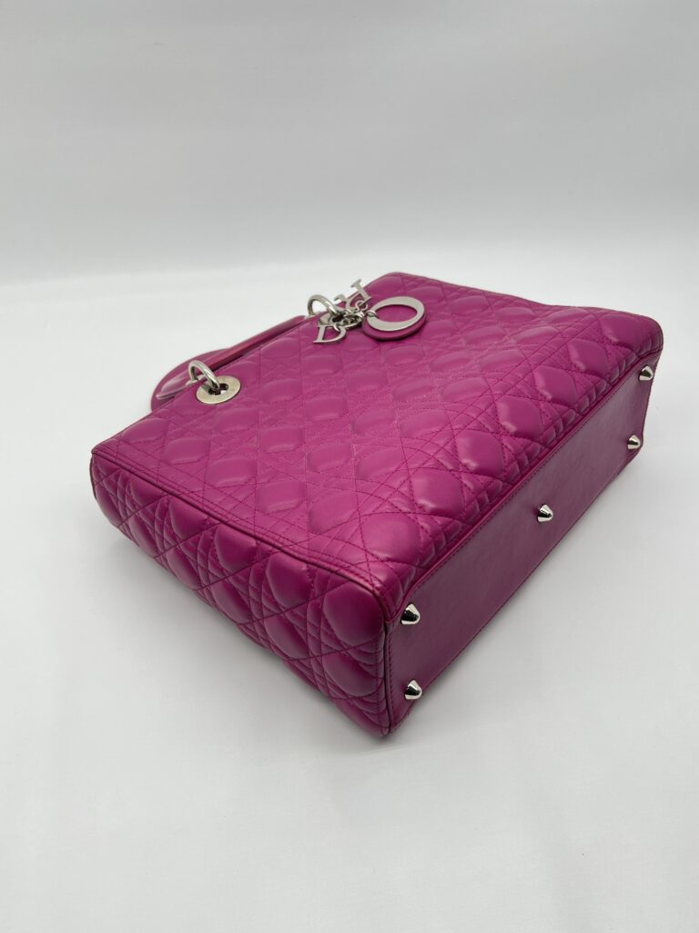 Dior Lady Dior Large Lambskin Fuchsia SHW