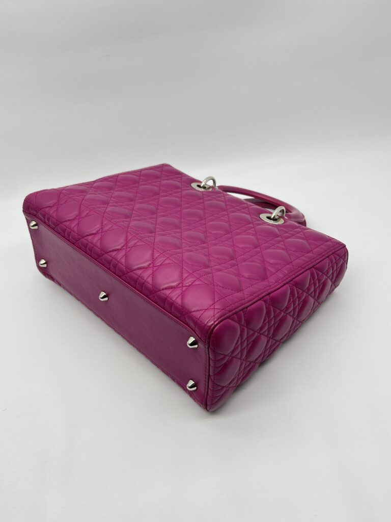 Dior Lady Dior Large Lambskin Fuchsia SHW