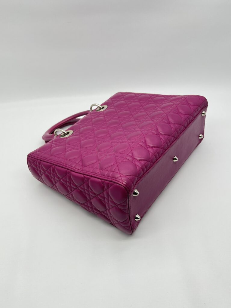 Dior Lady Dior Large Lambskin Fuchsia SHW