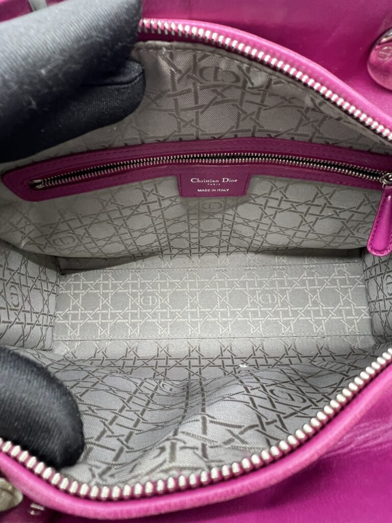 Dior Lady Dior Large Lambskin Fuchsia SHW