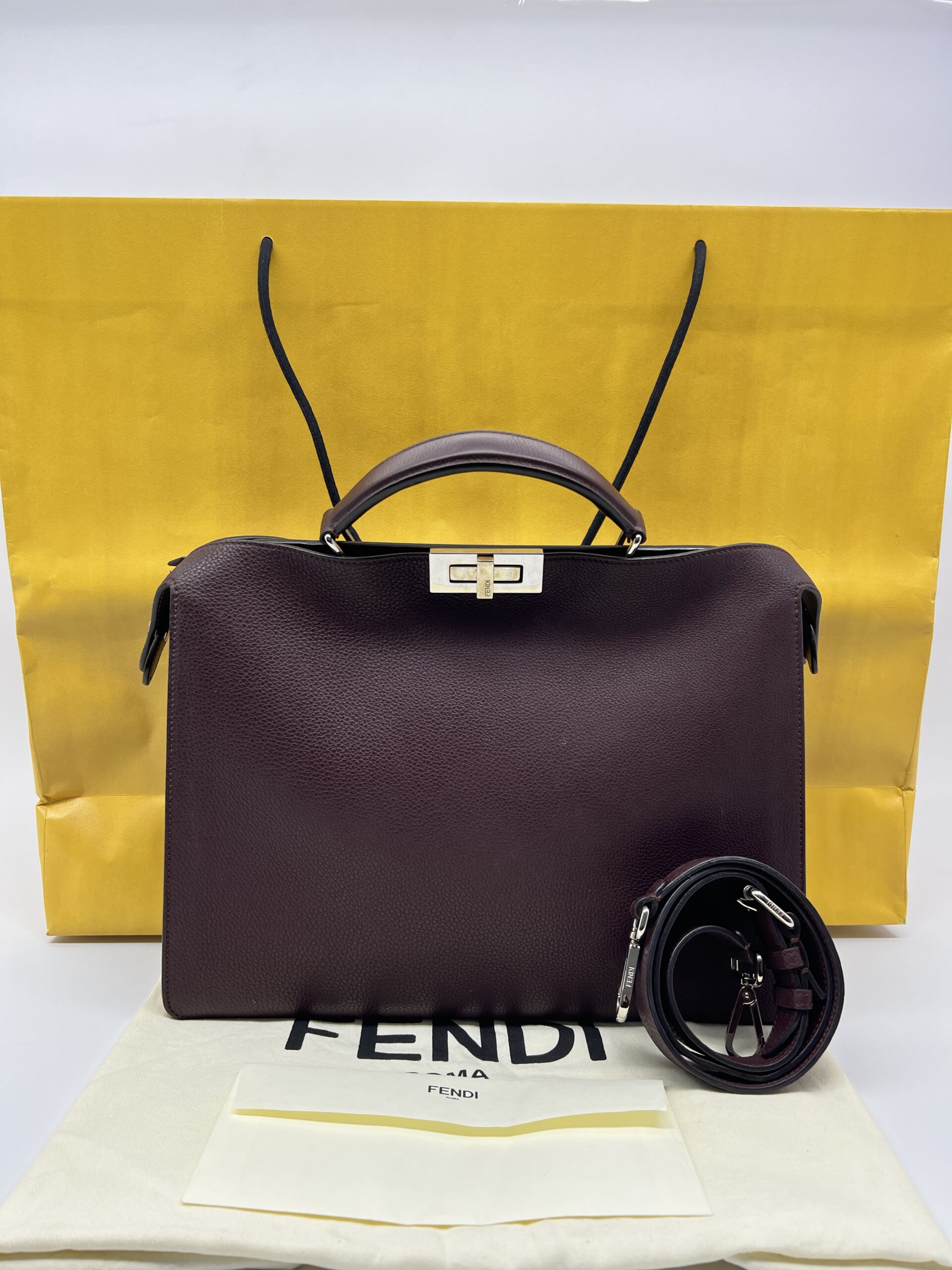 Fendi Peekaboo Iseeu Grained Burgundy SHW