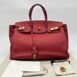 Hermes Birkin 35 Clemence Rouge Casaque GHW