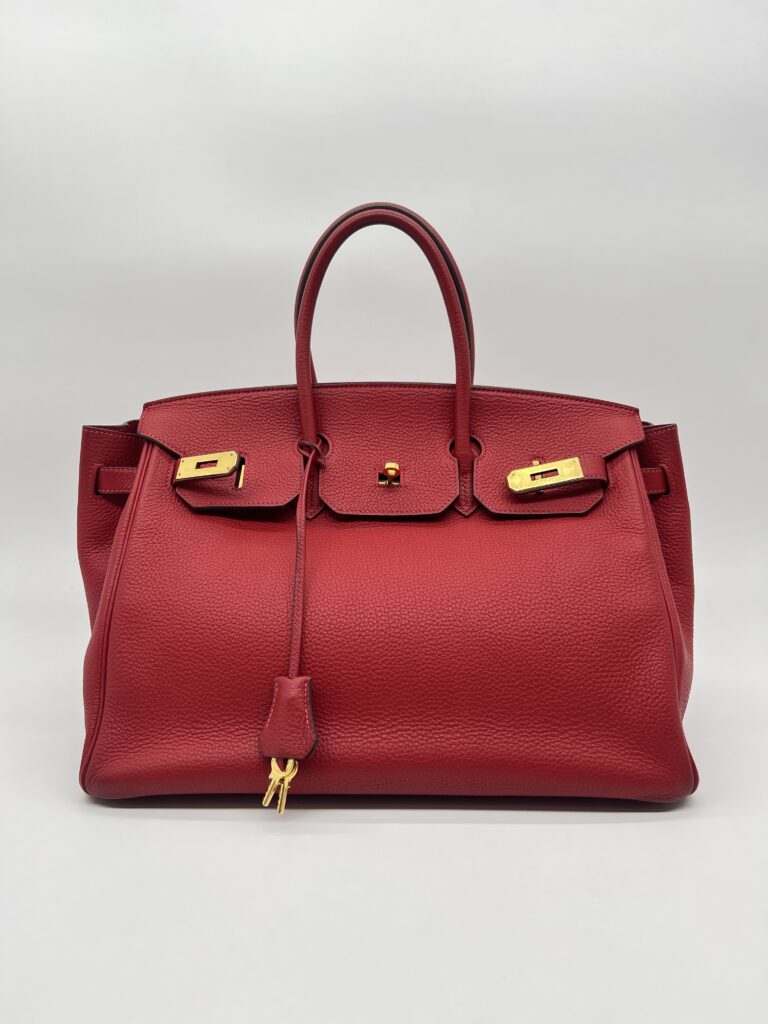 Hermes Birkin 35 Clemence Rouge Casaque GHW