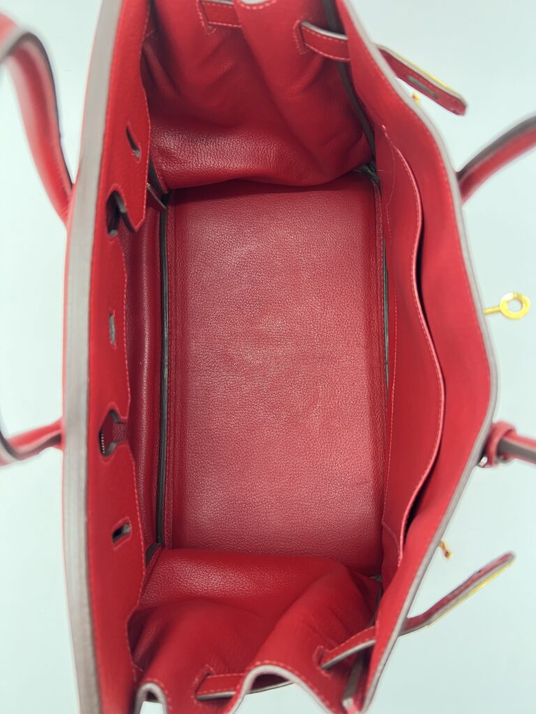 Hermes Birkin 35 Clemence Rouge Casaque GHW