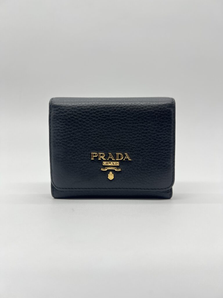 Prada Trifold Wallet Black GHW