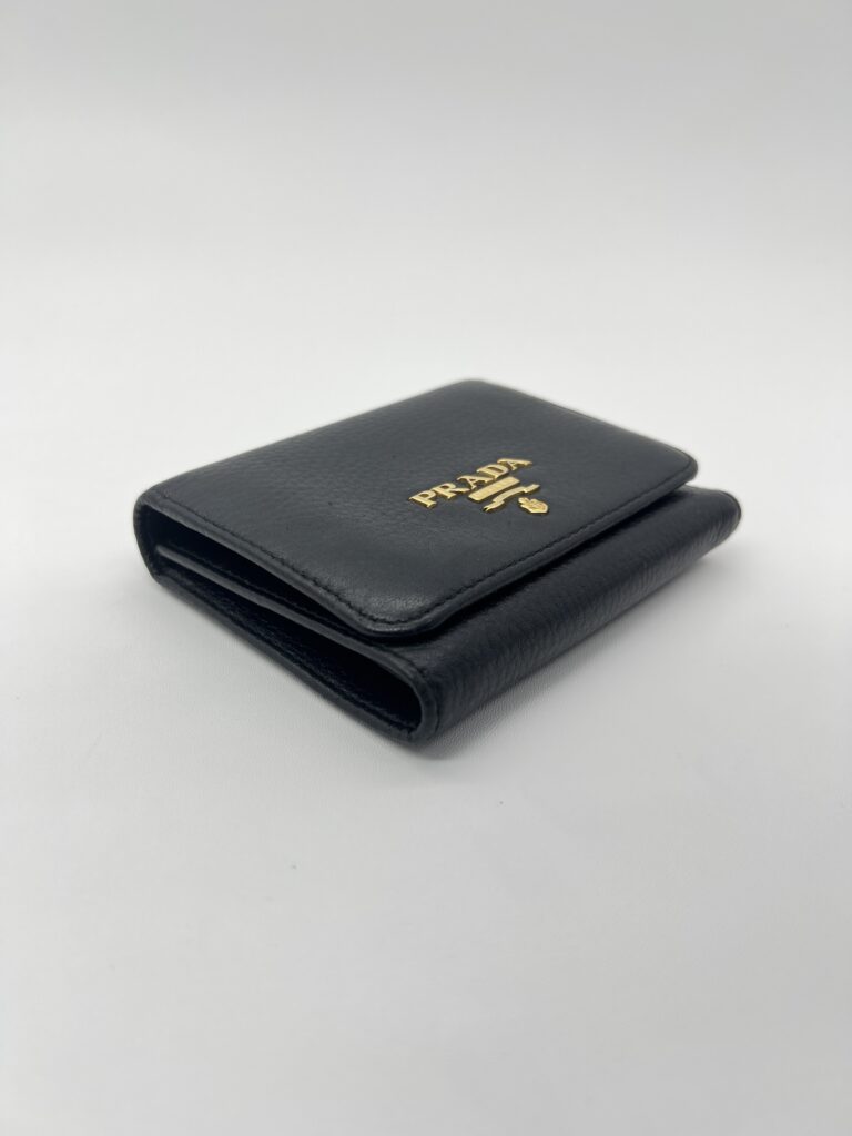 Prada Trifold Wallet Black GHW