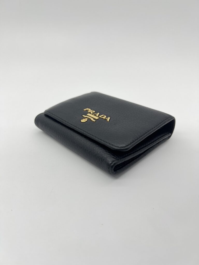 Prada Trifold Wallet Black GHW