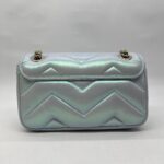 Gucci Marmont Flap Small Matelasse Iridescent Light Blue GHW