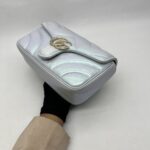Gucci Marmont Flap Small Matelasse Iridescent Light Blue GHW