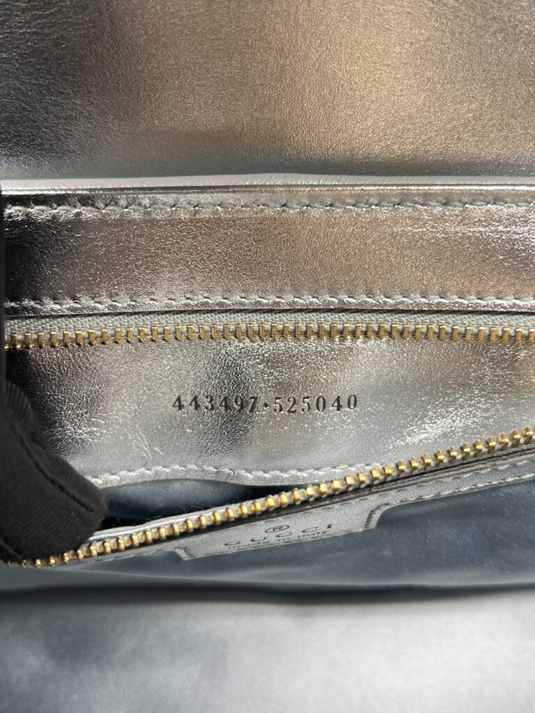 Gucci Marmont Flap Small Matelasse Iridescent Light Blue GHW