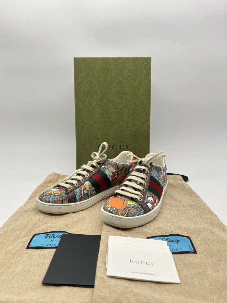 Gucci X Disney Ace Donald Duck Beige Printed