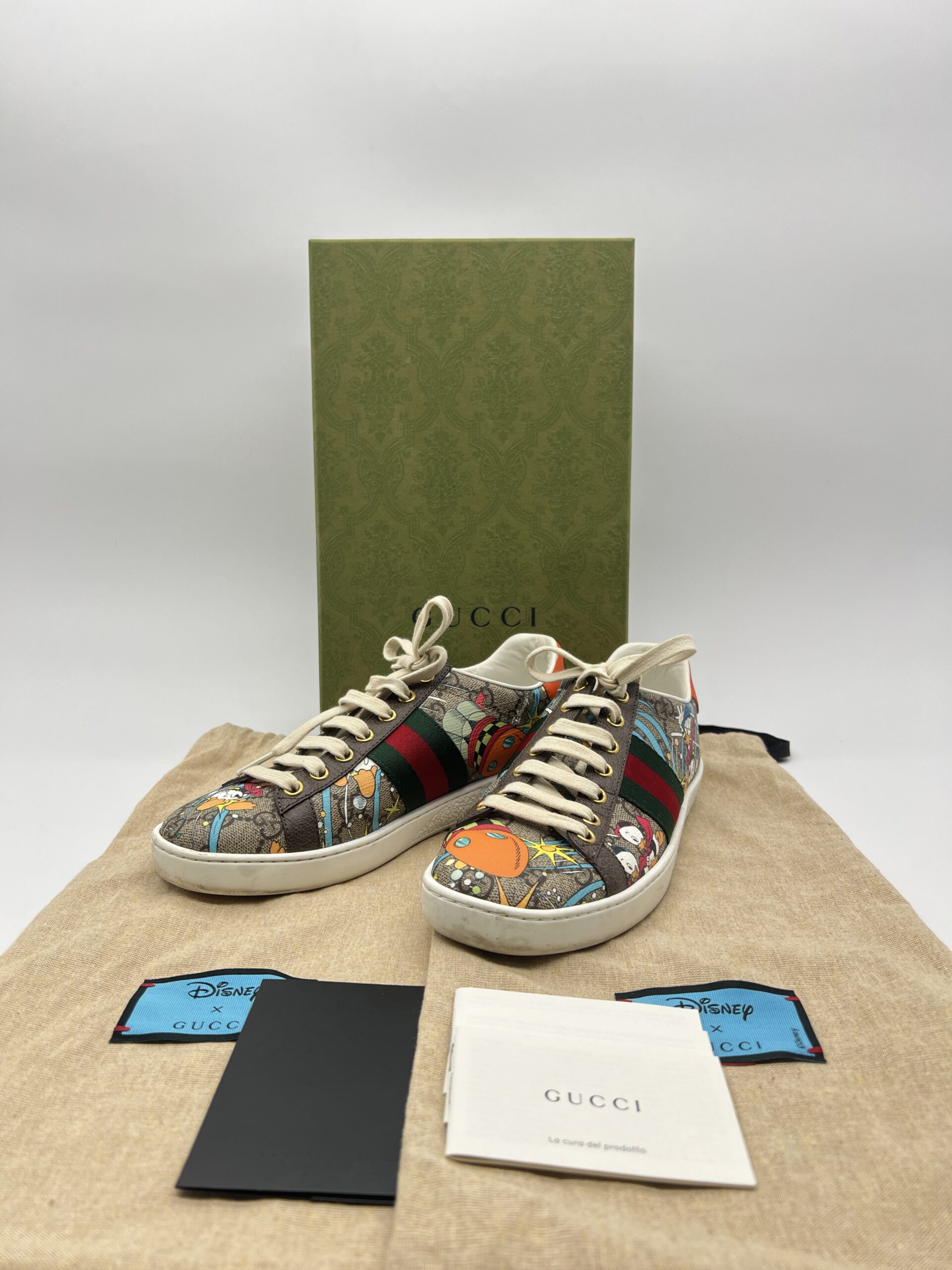 Gucci X Disney Ace Donald Duck Beige Printed