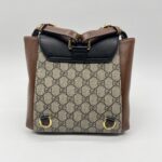 Gucci Mini Padlock Backpack GG Supreme Black Brown GHW