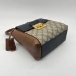 Gucci Mini Padlock Backpack GG Supreme Black Brown GHW