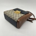 Gucci Mini Padlock Backpack GG Supreme Black Brown GHW