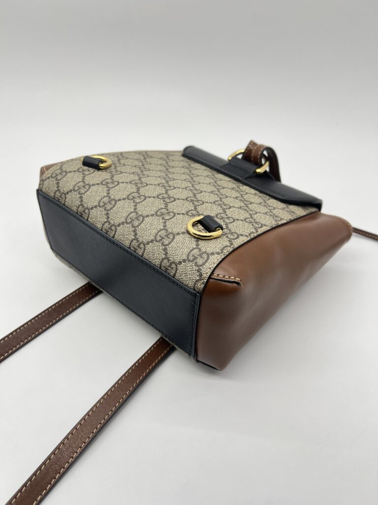 Gucci Mini Padlock Backpack GG Supreme Black Brown GHW
