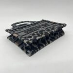 Dior Mini Book Tote Leopard Canvas Grey