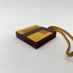 Hermes Letre "F" Bag Charm Jaune/Ebene/Gold