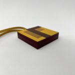 Hermes Letre "F" Bag Charm Jaune/Ebene/Gold