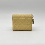 Dior Lady D Lotus Trifold Lambskin Pastel Yellow GHW