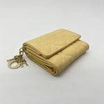 Dior Lady D Lotus Trifold Lambskin Pastel Yellow GHW