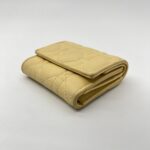 Dior Lady D Lotus Trifold Lambskin Pastel Yellow GHW