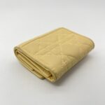 Dior Lady D Lotus Trifold Lambskin Pastel Yellow GHW