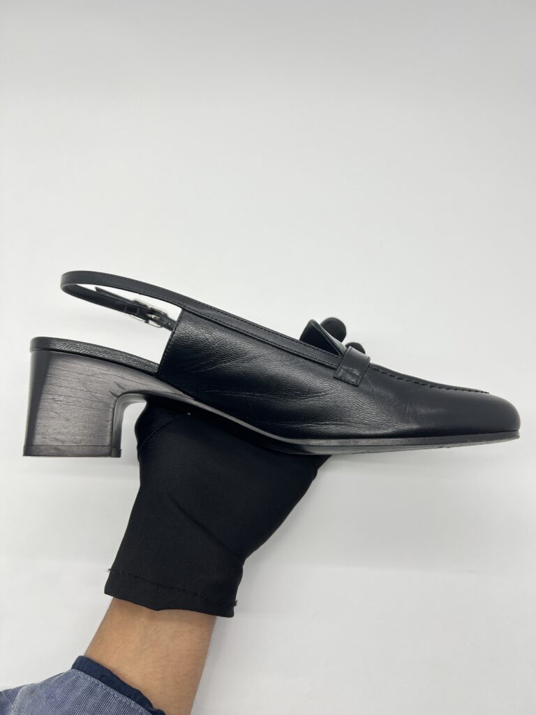 Hermes Infinie Slingback Noir PHW