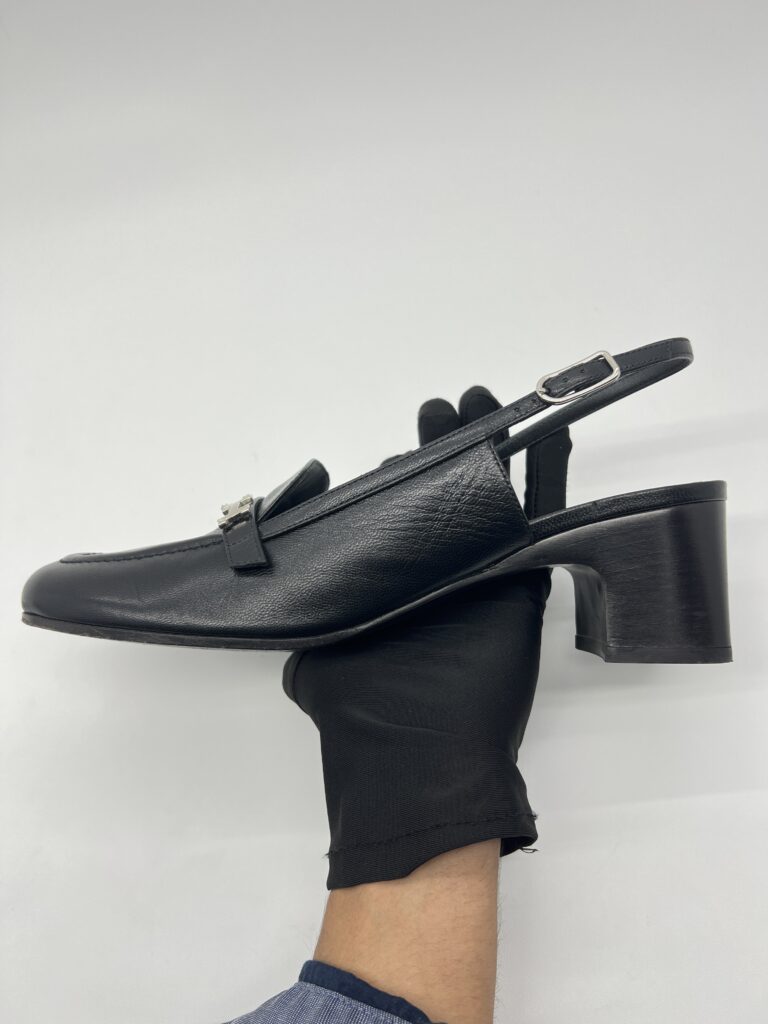 Hermes Infinie Slingback Noir PHW