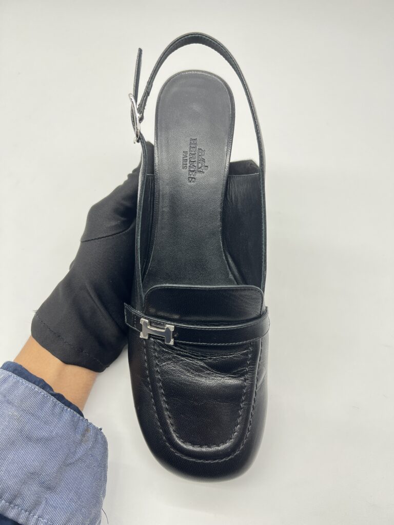 Hermes Infinie Slingback Noir PHW