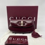Gucci Mini Bamboo Dark Red Maroon